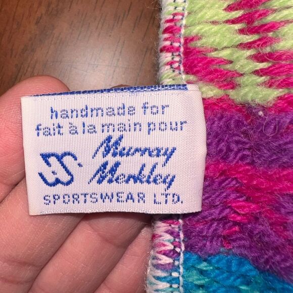 Murray Merkley Pure Virgin Wool Handmade Tassel Beanie Multicolor Winter Hat OS - Picture 4 of 5